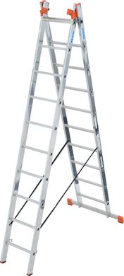 Алюминиевая раздвижная лестница Krause Tribilo 3х10 ступеней высота 7,65м