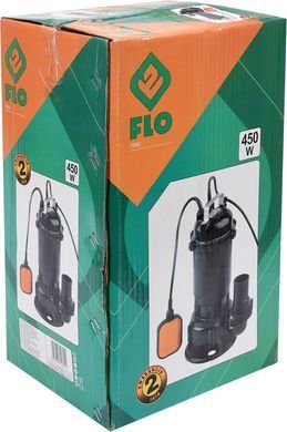 FLO НАСОС ДЛЯ ГРЯЗНОЙ ВОДЫ 450 ВТ, С ИЗМЕЛЬЧИТЕЛЕМ, С ПОПЛАВКОМ 79880