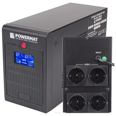 Аварійне джерело живлення UPS LCD 1200VA 720W 2X 7AH PM-UPS-1200M
