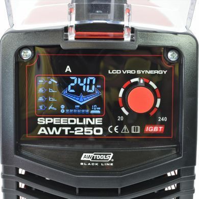 AWTOOLS ЗВАРЮВАЛЬНИЙ ІНВЕРТОР SPEEDLINE AWT-250 LCD VRD SYNEGRY /BLACK LINE