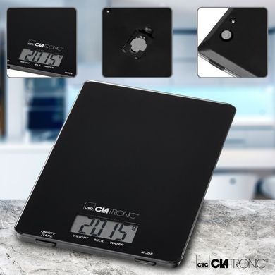Кухонні ваги Clatronic KW 3626 скляні чорні