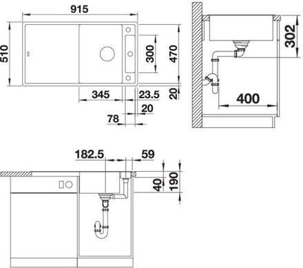 Кухонна мийка Blanco Axia III 5 S 523215 - антрацит
