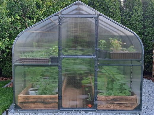 Дачна теплиця з полікарбонату PTF Tomato Premium Plus 250x205 см антрацит