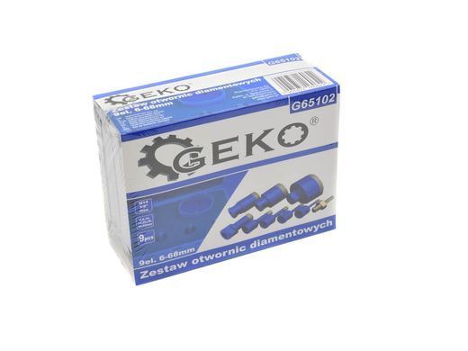 Набор алмазных кольцевых пил 9 штук 6-68 мм Geko G65102