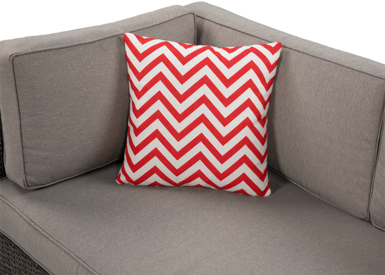 Подушка декоративна Red ZigZac 45&times;45 см червона геометрична&nbsp;MoodMe