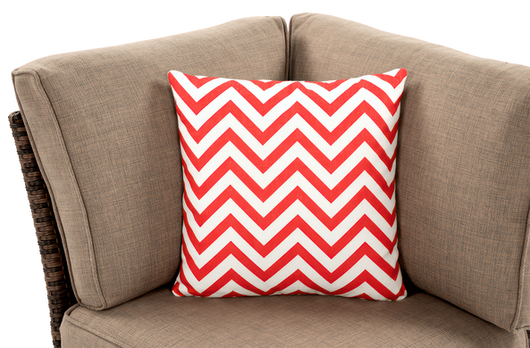Подушка декоративна Red ZigZac 45&times;45 см червона геометрична&nbsp;MoodMe