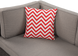 Подушка декоративна Red ZigZac 45&times;45 см червона геометрична&nbsp;MoodMe
