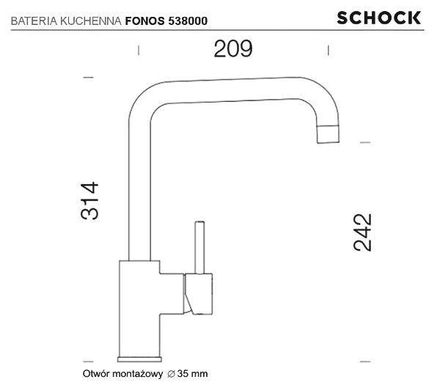 Смеситель Schock Fonos 538000 - лунный камень - латунь