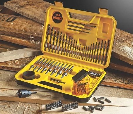 DEWALT НАБОР СВЕРЛ И БИТ 100шт.