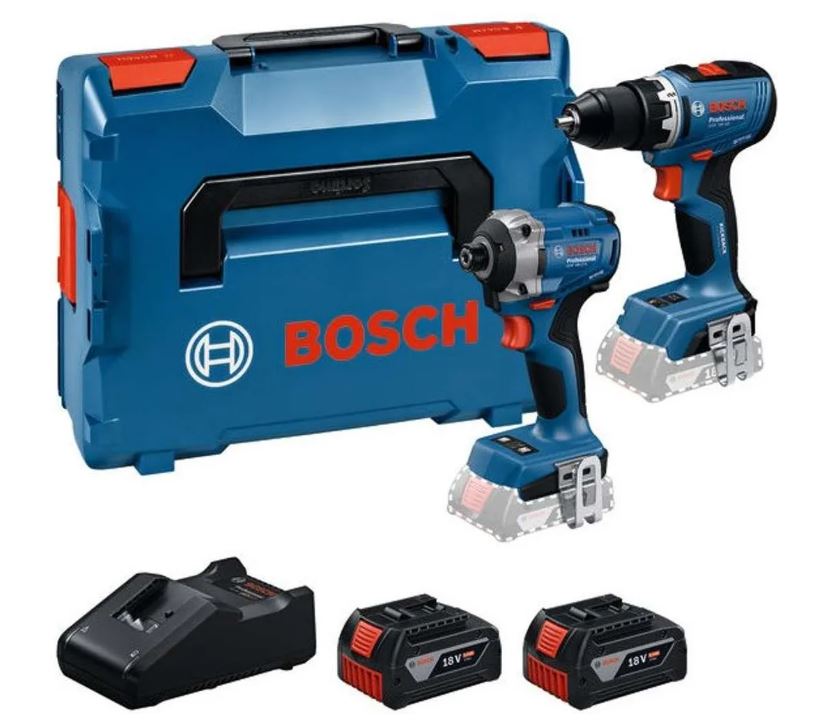 Набір Bosch 18V: дриль-шуруповерт GSR 18V-65 + ударний гайковерт GDR 18V-215, 2×5,0 Ah, L-BOXX