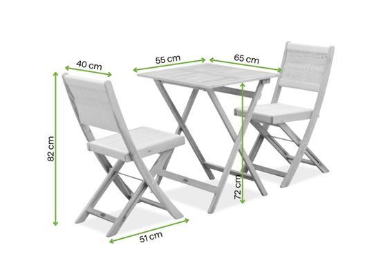 Набор складной садовой мебели из акации SOMA BALCONY ACACIA WOOD Bj&oslash;rkka