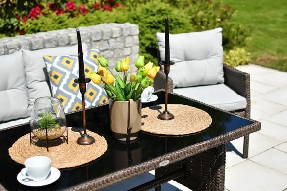 Садовий кутовий диван для тераси Cortina Focus Garden коричневий
