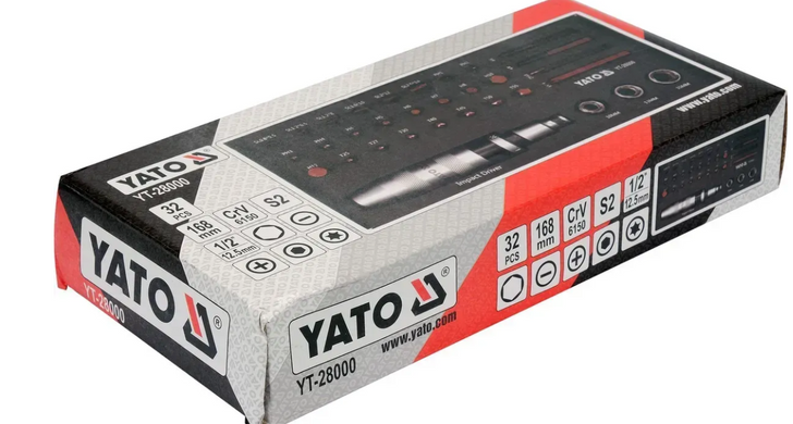 Набір ударних викруток з бітами 32 шт YATO YT-28000