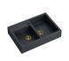 Кухонная мойка Quadron HCQB9062U8_PVDG1 Bill 120 black diamond - black/gold - гранит - вставка - слив