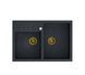 Кухонная мойка Quadron HCQB9062U8_PVDG1 Bill 120 black diamond - black/gold - гранит - вставка - слив