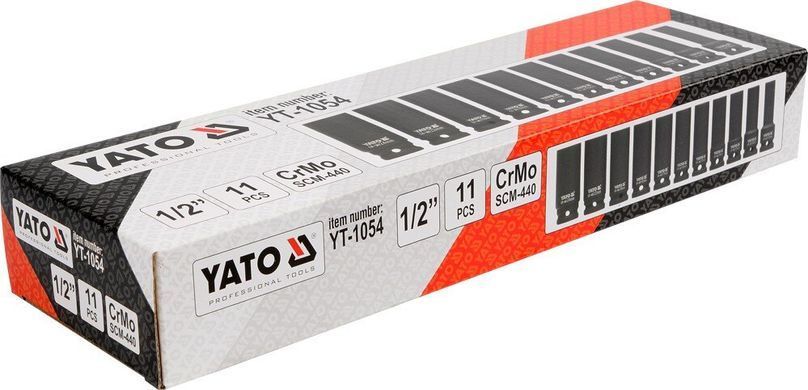 Набір торцевих ударних головок 1/2'' Yato YT-1054