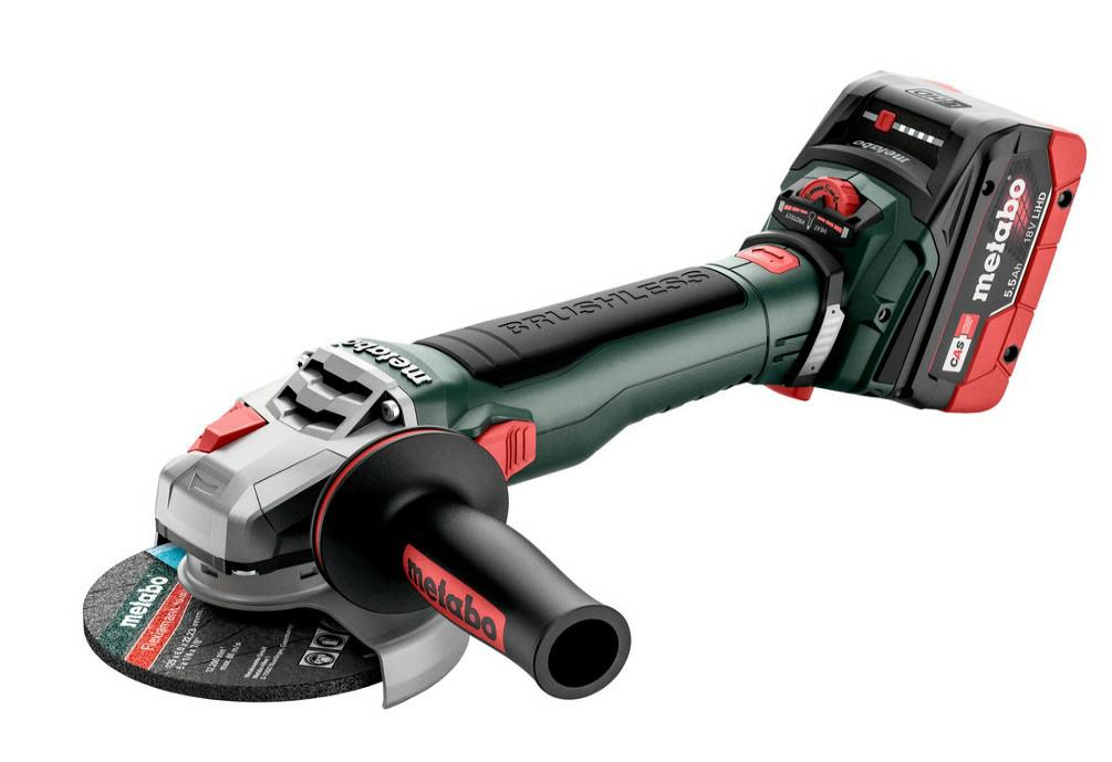 Болгарка угловая METABO WVB 18 LT BL 125 мм, 18 В, 2 аккумулятора LiHD 5,5 Ah