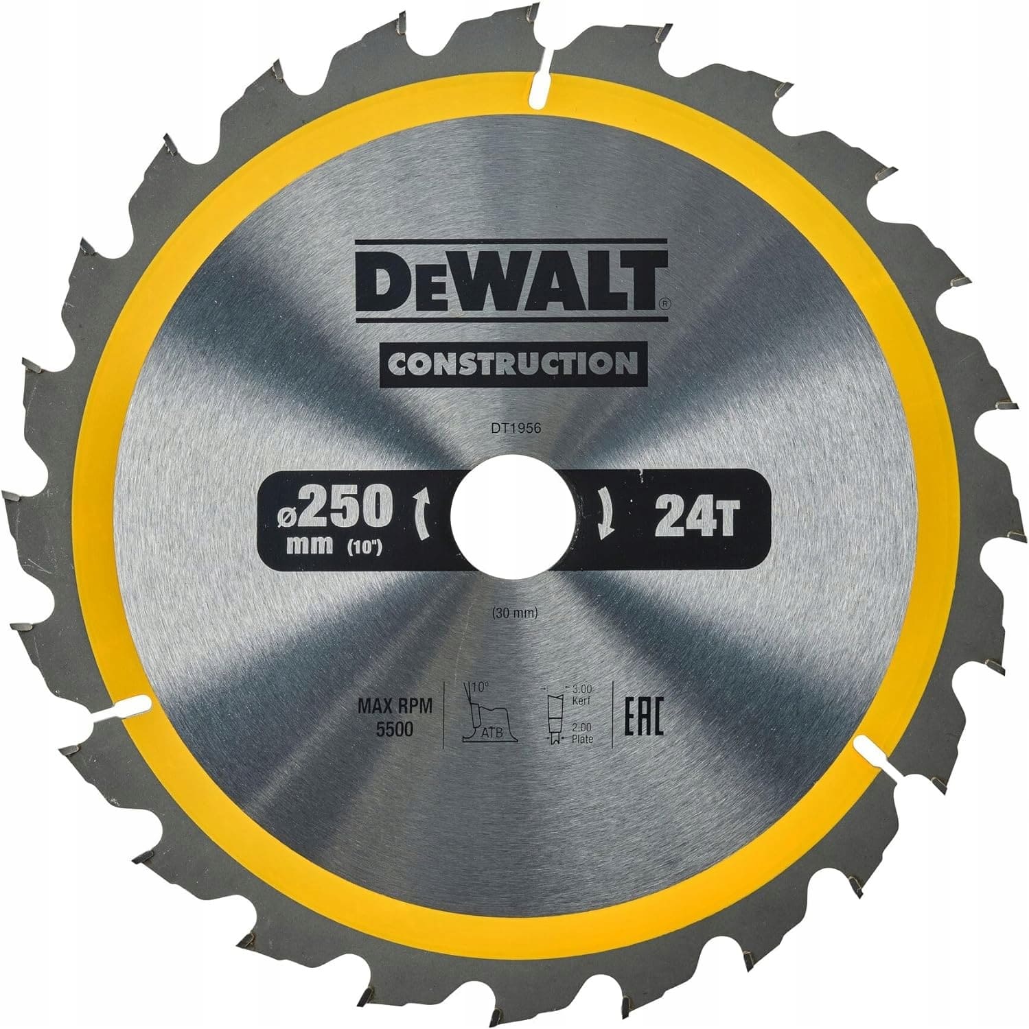 Пильный диск по дереву 250x30 мм 24 зуба CONSTRUCTION DeWALT DT1956-QZ