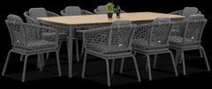 Стол и стулья для сада Furrore Roma Dinning 8+1 Dark Grey
