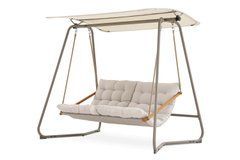 Садовые качели с навесом ORTA Beige 3-местные стальные Bj&oslash;rkka