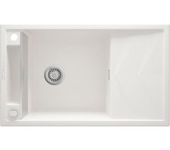 Кухонна мийка Deante Magnetic ZRM A113 алебастр-граніт, вбудовується в стільницю, сушарка