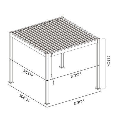 Садовая пергола для дачи 3x3 Gutroof Elegance Антрацит 005838