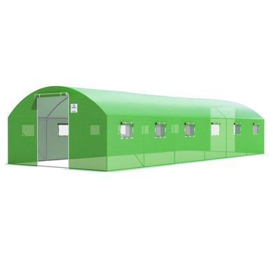 Теплиця садова, парник Focus Garden 4x6x2 м (подвійні двері) зелена