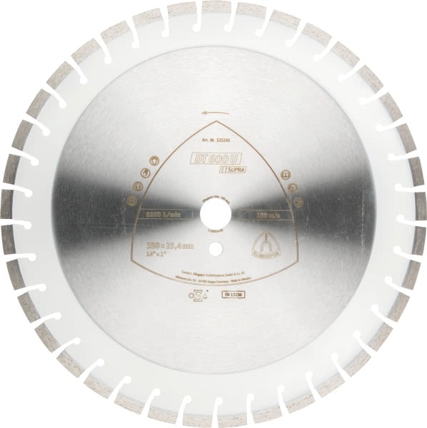 Диск алмазный сегментный Klingspor 350 × 3,0 × 20 мм DT600U для бетона