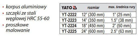 Yato Ключ трубний з ПВХ-покриттям 350 мм 2223