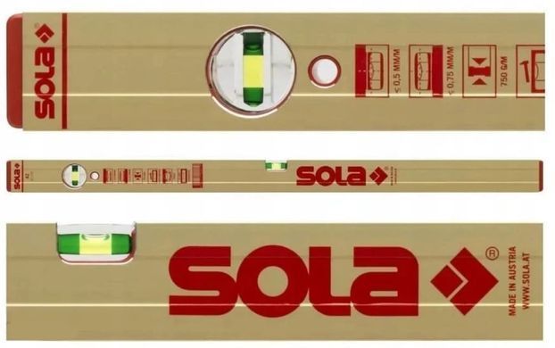 Рівень будівельний алюмінієвий SOLA 600 мм AZ 60
