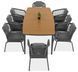 Стол и стулья для сада Furrore Roma Dinning 8+1 Dark Grey