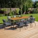 Стол и стулья для сада Furrore Roma Dinning 8+1 Dark Grey