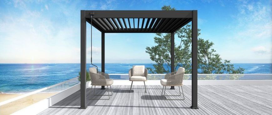 Садовая пергола для дачи 3x3 Gutroof Elegance Антрацит 005838