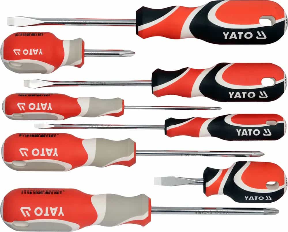 Набор отвёрток YATO 8 шт. плоские и крестовые SVCM55 YT-2670