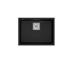 Кухонна мийка Quadron HQD5542U7-BS David 50 чистий карбон - матовий чорний/сталь, граніт, підвісна