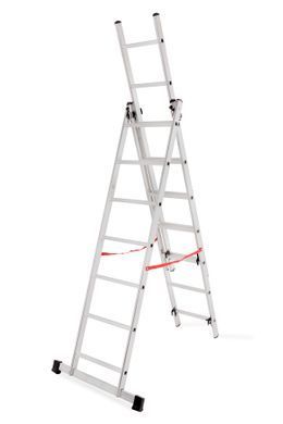 Awtools алюминиевая лестница базовая 3x6 ступеней 150 кг