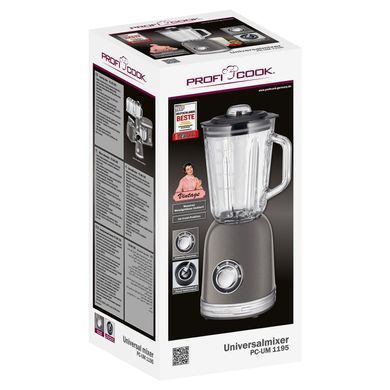 Блендер стаціонарний 1.5 л 800 Вт ProfiCook PC-UM 1195 сірий