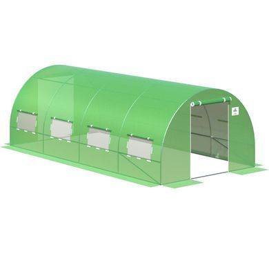 Теплиця садова, парник Focus Garden 3x6x2 м (подвійні двері) зелена