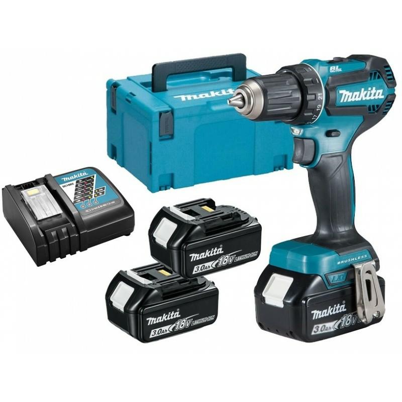 Акумуляторний шуруповерт Makita DDF485RF3J 18 В, 50/27 Нм, 3×3,0 Ач