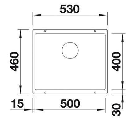 Кухонная мойка Blanco SUBLINE 500-U 527353 - серый - гранит - подрозетник