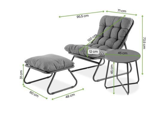 Набор садовой мебели VISTA RELAX PLUS кресло пуф столик для террасы Bj&oslash;rkka