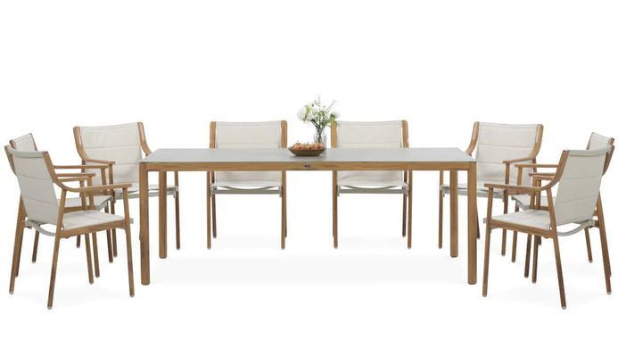 Комплект мебели для сада и террасы Wood Look PATTAYA DINING стол и 8 кресел Focus Garden