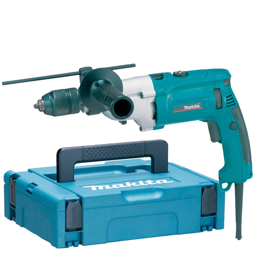 Дриль ударний 1010 Вт, 2 швидкості, самозатискний патрон Makita HP2071J