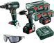 Комплект METABO BS 18 LT + SSW 18 LTX 400 BL 2x4Ah 2xmetabox 145 + защитные очки