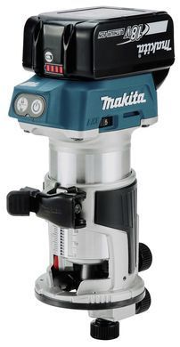 Фрезер акумуляторний MAKITA DRT50RTJX2 6 мм / 8 мм LXT 18 В BLDC + 2 акумулятори по 5,0 Ач + зарядний пристрій + чохол MAKPAC