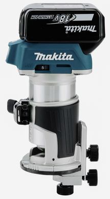 Фрезер акумуляторний MAKITA DRT50RTJX2 6 мм / 8 мм LXT 18 В BLDC + 2 акумулятори по 5,0 Ач + зарядний пристрій + чохол MAKPAC