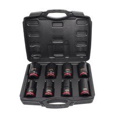 Набор ударных насадок AWTOOLS 3/4" 8 шт. 17-38 мм длинные BLACK LINE
