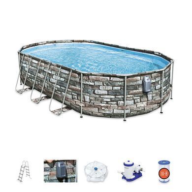 Овальний каркасний басейн Power Steel Bestway 56719