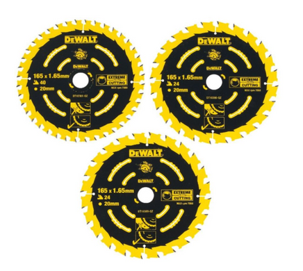 Набір пильних дисків DEWALT EXTREME DT10397, 165/20 мм, 3 шт.