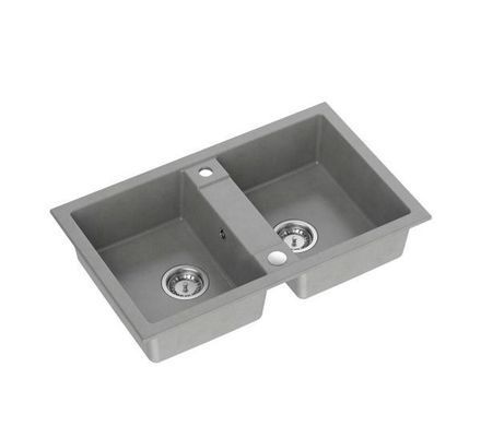 Кухонна мийка Quadron HDQ27848SZK Denzel 120 сірий - граніт, вбудовується в стільницю, сушарка